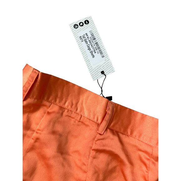 BOOHOO Orange Tall High Waist Satin Cargo Shorts Size 4 NEW - Picture 5 of 6